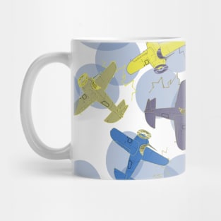 Retro Airplane Pattern Mug